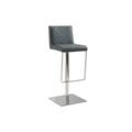 Casabianca Furniture Loft Eco-leather with Stainless Steel Bar Stool, Dark Gray - 33 x 16.5 x 18.5 in. CB-922-GR-BAR
